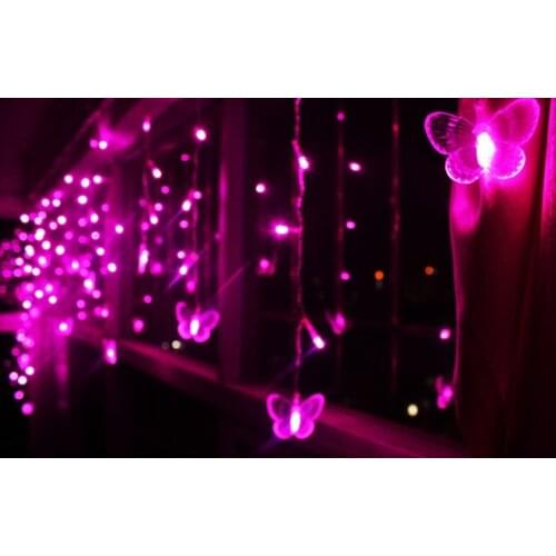 4M * 0.6M 100 LED Fairy Icicle LED Butterfly Curtain Light Outdoor Home Christmas Wedding Garden Decoration AC110V 220V