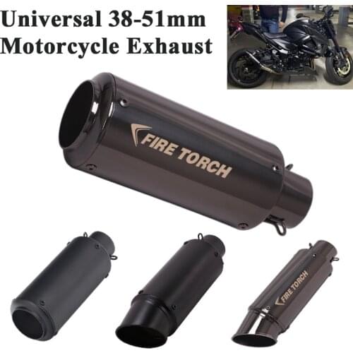 Universal Motorcycle FIRE TORCH Exhaust GP Racing Pipe Escape Modify Dirt Pit Bike Muffler For Z900 S1000RR R6 CBR1000RR R1 DUKE