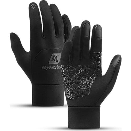 Cycling Gloves Autumn And Winter Plus Velvet Cold Proof Bicycle Gloves Outdoor Sports Warm Riding Mens Gloves