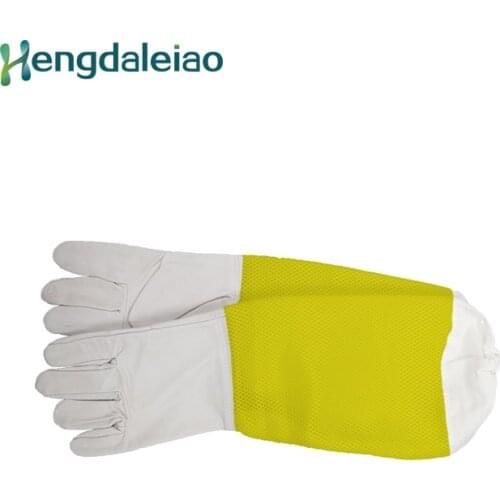 High Quality Yellow Beekeeping Protecting Gloves for Beekeeper Used Beekeeping Equipment NO.10