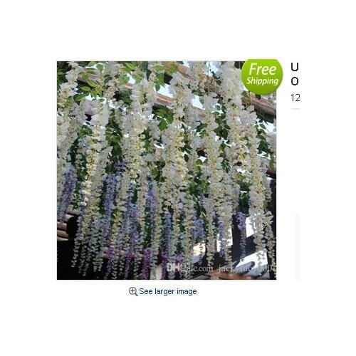Upscale Artificial Silk Flower Vine Home Decor Simulation Wisteria Garland Craft Ornament For Wedding Party Decorations Free Shi