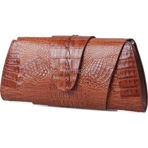100% genuine crocodile skin leather women clutch wallets, 2016 fashion alligator skin women cross body clutch bag