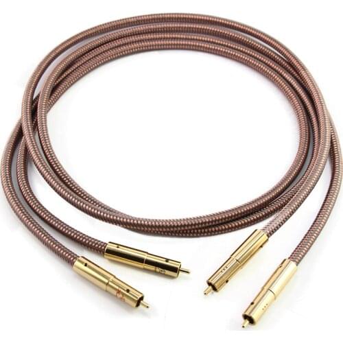 1 pair 1m 1.5m 2m XSSH YIVO Hifi RCA Cable OCC pure copper RCA to RCA Interconnect Audio Cable Cord Wire Line