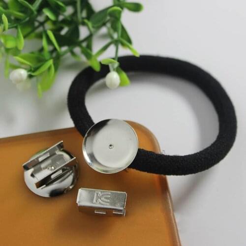 10set 18mm Hairband Base Setting Cabochon Base Holder fit Elastic Band Rope Hairpin Base DIY Jewelry Making Findings Accessories