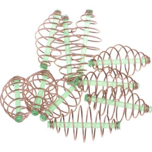 10pcs Bait Thrower Fishing Feeder Spring Coil Inline Method Feeder 4.5x2.2cm