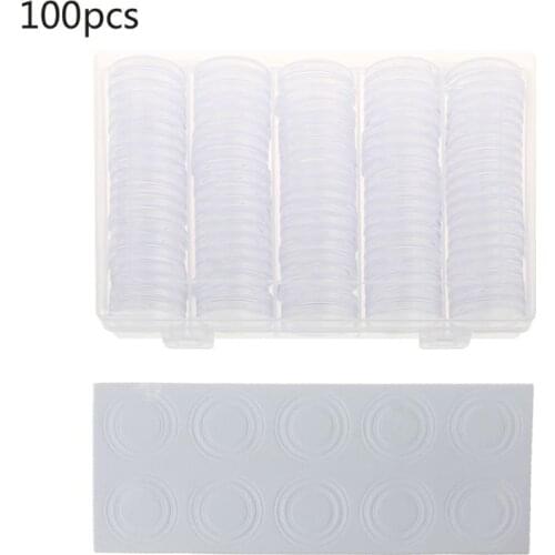 100Pcs 30mm Coin Capsules Protect Gasket Coin Collection Box Transparent Storage