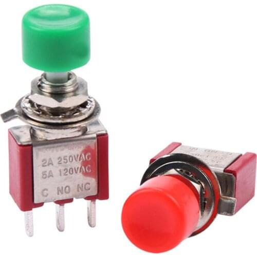 5PCS AC 2A/250V 5A/120V 3 Pin SPDT Momentary Push Button Pushbutton Switch 1 NO 1 NC