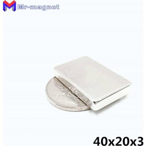 50pcs 40x20x3mm Super strong neo neodymium magnet 40x20x3, NdFeB magnet 40*20*3mm, 40mm x 20mm x 3mm magnets 40mmx20mmx3mm