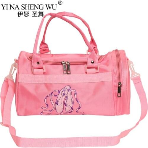 Ballet Dance Bags Pink Children Girls Ballet Sports Dance Backpacks Rucksack Embroidered Gym Bags Shoulder Handbag Pink Color