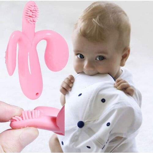 Safe Baby Silicone Teether Training Toothbrush BPA Free Toddle Teething Chew Toys for Infant Chewing Newborn Gifts