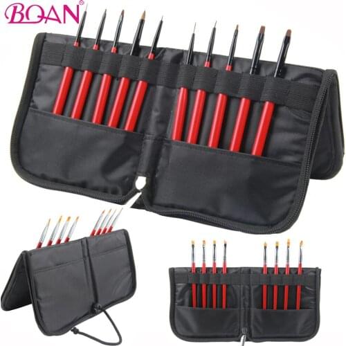 BQAN Storage Pouch Nail Art Brush Holder Makeup Brush Waterproof Storage Bag for Nail Brush Large Capacity Cosmetic Organizer