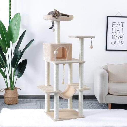 Cat Tree Furniture Tower Climb Activity Tree Scratcher Play House Kitty Tower Furniture Pet Play House