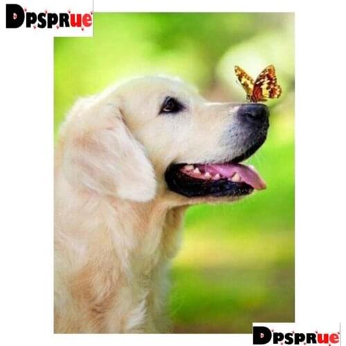 Dpsprue Full Square/Round Diamond Painting Cross Stitch Diamond 3D Embroidery Animal Dog DIY 5D Moasic Home Decor Gift K74