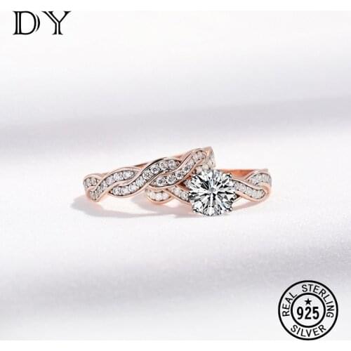 DY 925 Sterling Silver Ring For Women Cubic Zirconia Stone Wendding Anniverssary Luxury Classic Gift For Women Fine Jewelry