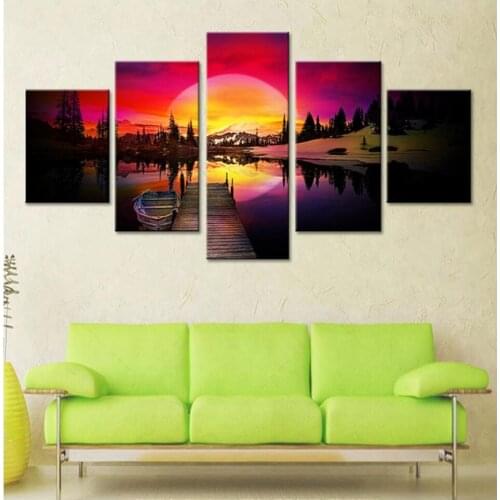 Fantasy art 5 pcs Diamond Painting Moon scenery Picture of Rhinestones Full Square round Diamond Embroidery Beaded Home Decor