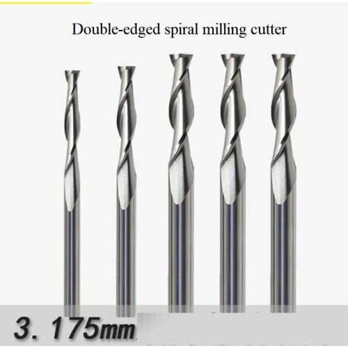 3.175mm double-edged tungsten steel milling cutter, CNC machine tool engraving machine, acrylic wood board cutter head, engravin