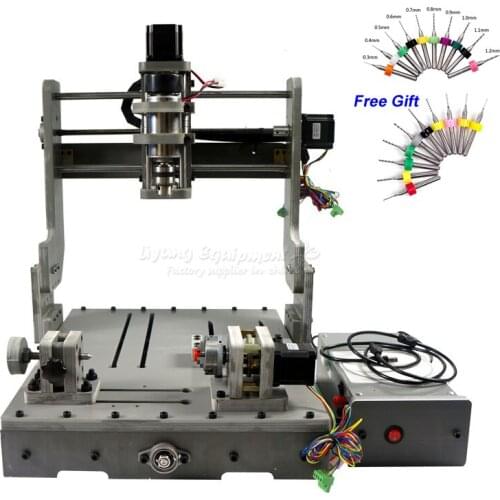 DIY USB 3040 Rotary Axis CNC Router 300W Spindle Motor CNC Machine for Wood Drilling PCB Milling