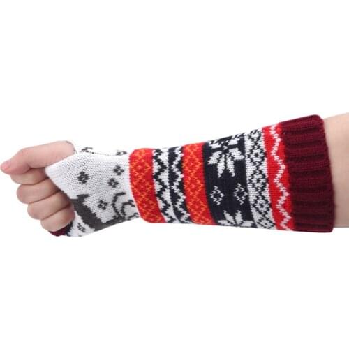 Hot Sale Women Mitten Warm Fingerless Gloves Hand Warmer Winter Women Arm Crochet Knitting Faux Gloves
