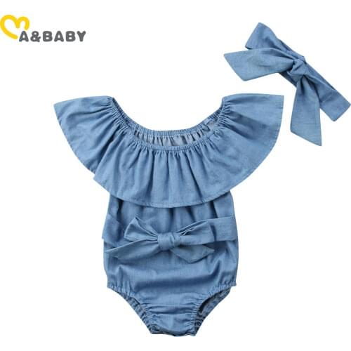 Ma&Baby 0-24M Summer Newborn Infant Baby Girl Rompers Ruffles Bow Jumpsuit Playsuit Sunsuit Costumes