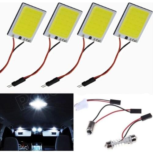 Best selling 10pcs 3W T10 Festoon Socket Panel Car Vehicle LED 24 SMD COB Chip LED 12V DC Light Interior White Bulb