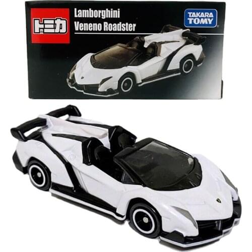 TAKARA TOMY Diecasts & Toy Vehicles Lamborghini White Convertible Veneno Roadster Alloy Car Diecast Model Car Toys for Children