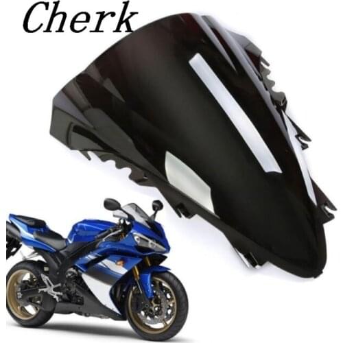 New Motorcycle Black ABS Double Bubble Windscreen Windshield For Yamaha YZF R1 2007-2008