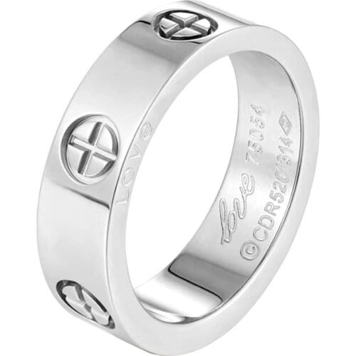 Fashion Cross Stainless Steel Ring For Women Men Lover Couple Luxury Brand Jewelry Wedding Party Gifts