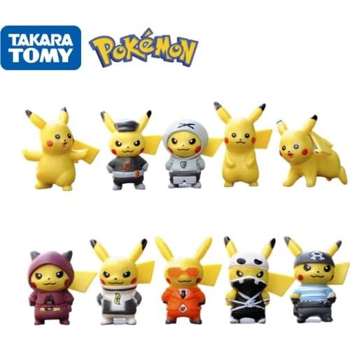 4cm Pikachu 10pcs Pokémon Figure Set Pokémon Pikachu Movable Character Cute Mini Decoration Model Child Christmas Birthday Gift