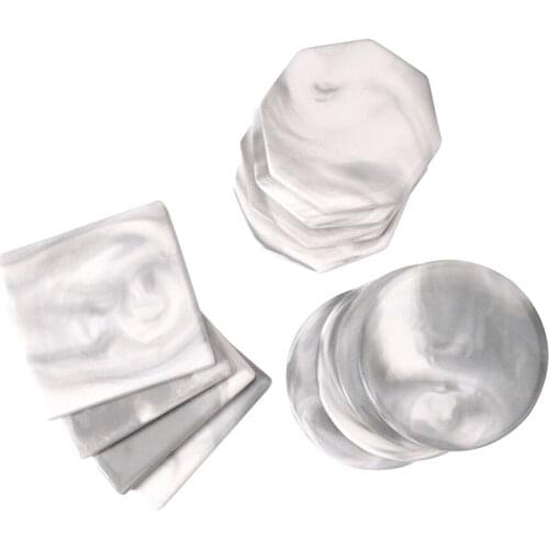 Ceramic Stone Coaster Set with Cork Base Marble Surface Pattern Cups Place Mats for Home Decor Set of 4 Table Coasters