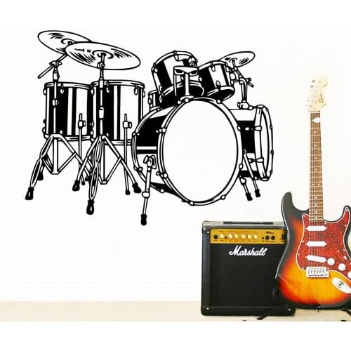 Crazy Music Drum Vinyl Art Room Decoration Wall Decals Living Room Wall Stickers Boy Bedroom Wallpaper Poster Musical Decor P441