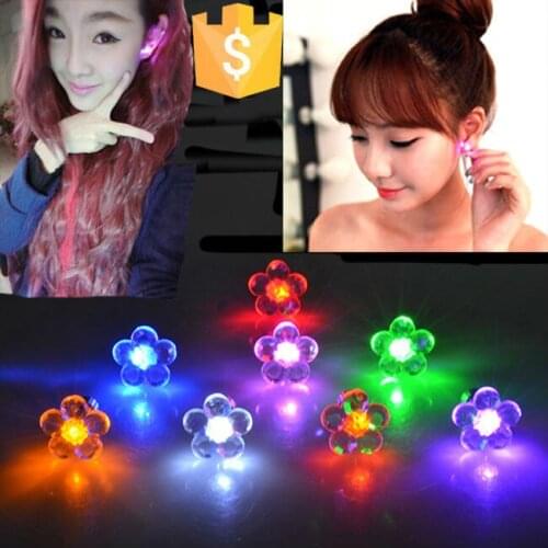 New Korea Style Fashion Rhinestone Female Six Petals Flowers Stud Novelty Lights for women Party Event 200pcs/lot