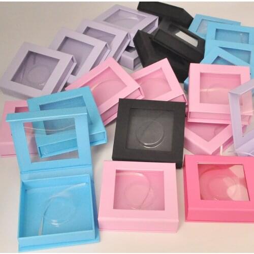 NEW Wholesale false eyelashes packaging box custom logo fake 3d mink lashes boxes Faux cils strip Square magnetic case empty