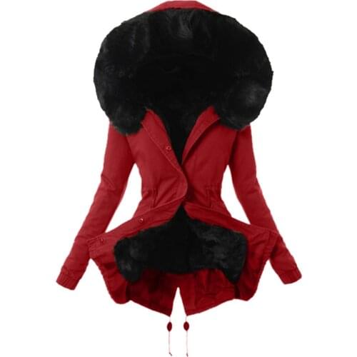 Parka Women Ladies Fur Lining Coat Womens Winter Warm Thick Long Jacket Hooded Overcoat Clothes Abrigos Mujer Invierno 2020