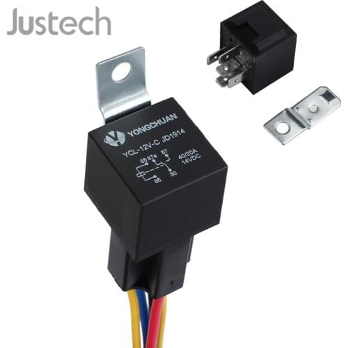 Justech 10 Pcs Car SPDT Relay Vehicle Auto DC 12V 40A 40 AMP For Control, Alarms, Horn, Headlight, Power Door Lock 5 Pin Relay