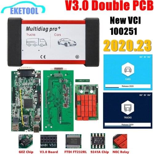 [ES/PL 50pcs] Multidiag Pro 2017.3 NEC Relays Bluetooth 9241A Real V3.0 Double Green PCB For Car/Truck Diagnostic Tool