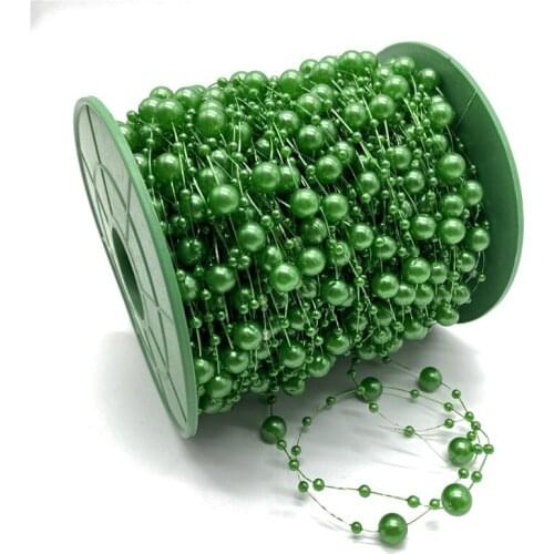 5Yards 3+8mm Fishing Line Artificial Pearls Flower Beads Chain Garland Flowers Wedding Party Decoration Diy Accessories #S10s06