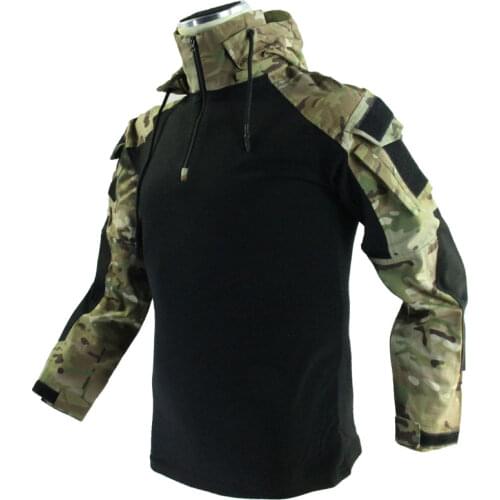 Detachable Hat Camouflage Color Matching Long Sleeve Tactical T-shirt GEN3 Modified Combat Top