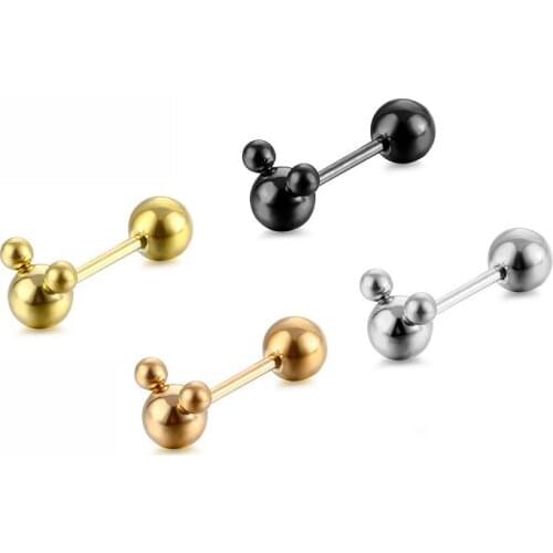 2pcs Medical Titanium Steel Stud Earring Small Ball Screws Small Earrings Male Ear Piercing Body Jewelry