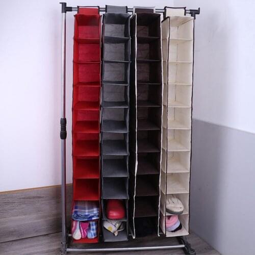 Foldable Hanging Bag 10-layer Folding Shelf Bag Purse Handbag Organizer Door Sundry Pocket Hanger Storage Closet Hanger