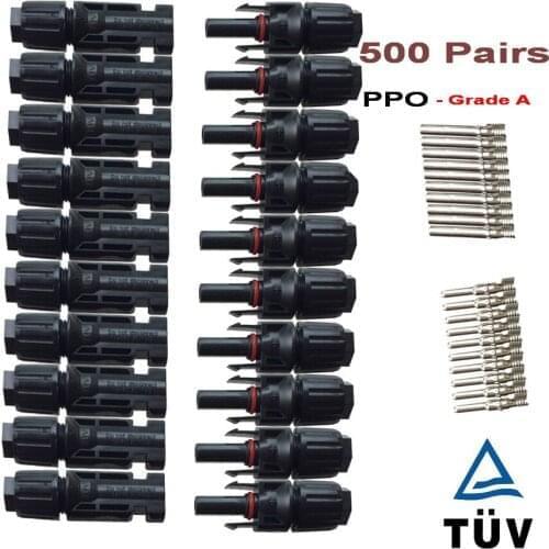50Pairs 6000V 40A IP67 Solar Connector Solar Conenctor PPO Housing Material Solar Connector PV Connector 2.5/4/6mm2 Solar Cable
