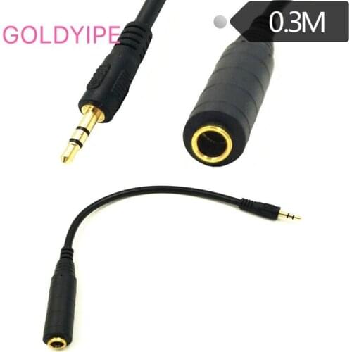 Stereo Hi-Fi microphone audio extension cable 6.35mm to 3.5mm male