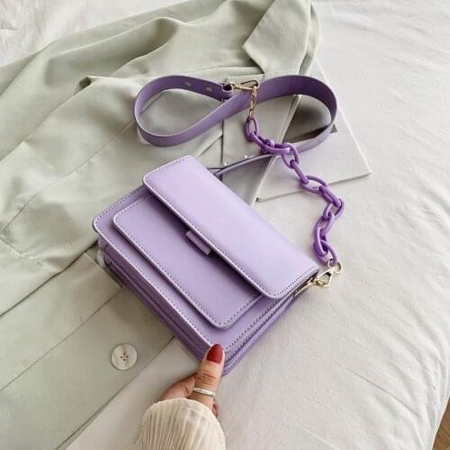 Chain Design New Mini PU Leather Flap Bags For Women 2021 Summer Lady Shoulder Messenger Handbags Female Fashion Cross Body Bag