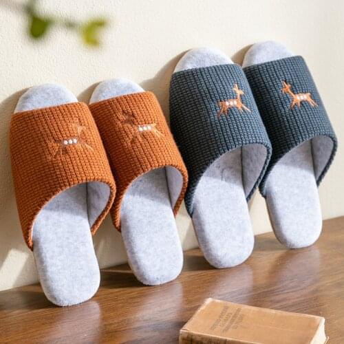 Breathable Knitted Fabric Indoor Slippers Female Home Shoes Soft Sole Lovers House Floor Mute Slipper Ladies Light Slides SH403