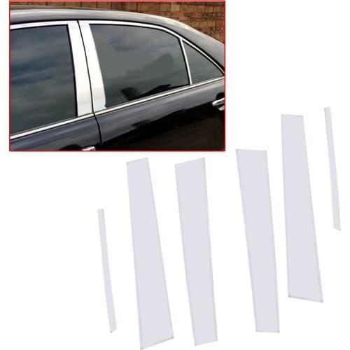 6Pcs/Set Stainless Steel Car Door Window Pillar Post Cover Trim Protector Fit For Toyota Camry Sedan 2007 2008 2009 2010 2011