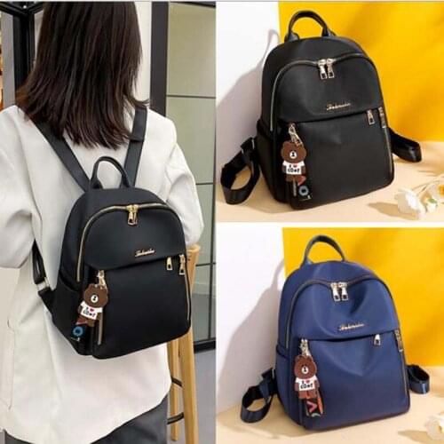 Free Shipping Fashion Trend Ladies Waterproof Oxford Backpack Women Casual Light Double Zipper Shoulder Bags Travel Bags Handbag