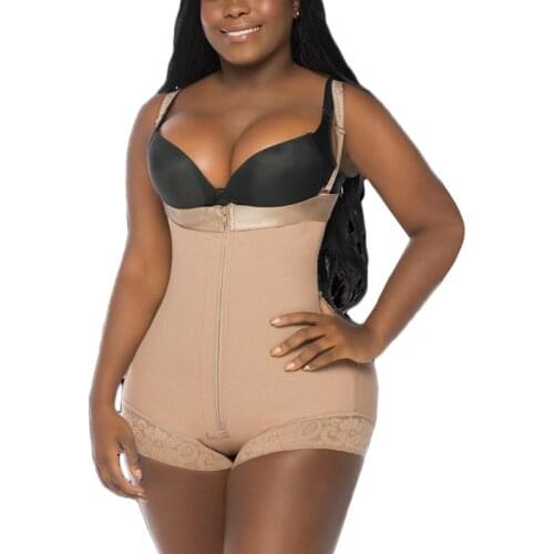 WomenS Shapewear For Strong Compression Detachable Shoulder Strap And Zipper Sheathing Panties Hip Pads