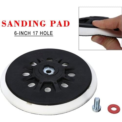 1pc 17 Holes 150mm Back-up Sanding Pad Hook and Loop Sander Backing Pad for Electric Grinder Power Tool