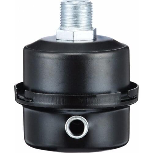 1pc 5/8" Metal Shell Air Compressor Silencer Filter 16mm Thread Noise Air Intake Filter Muffler Silencer Black