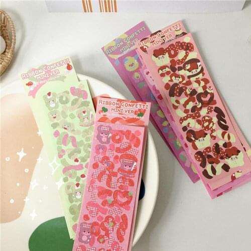 1PC Stickers DIY Hand Account Creative Happy Plan Scrapbooking Decoration Cute Bear Kawaii Korean Stationery Sticker