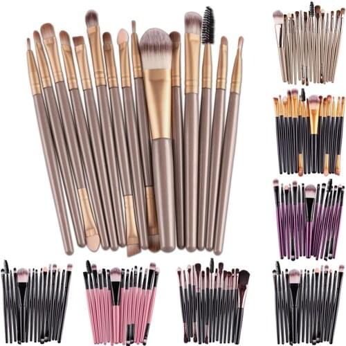 15PCS Makeup Brushes Tool Set Cosmetic Powder Eye Shadow Foundation Blush Blending Beauty Professional Make Up Brush